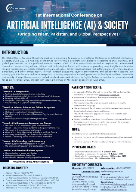 1st International Conference on Artificial Intelligence & Society (ICAIS 2023) - Bridging Islam, Pakistan, and Global Perspectives